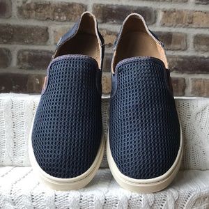 OluKai Womens Pehuea Mesh Blue Slip-ons Size 8